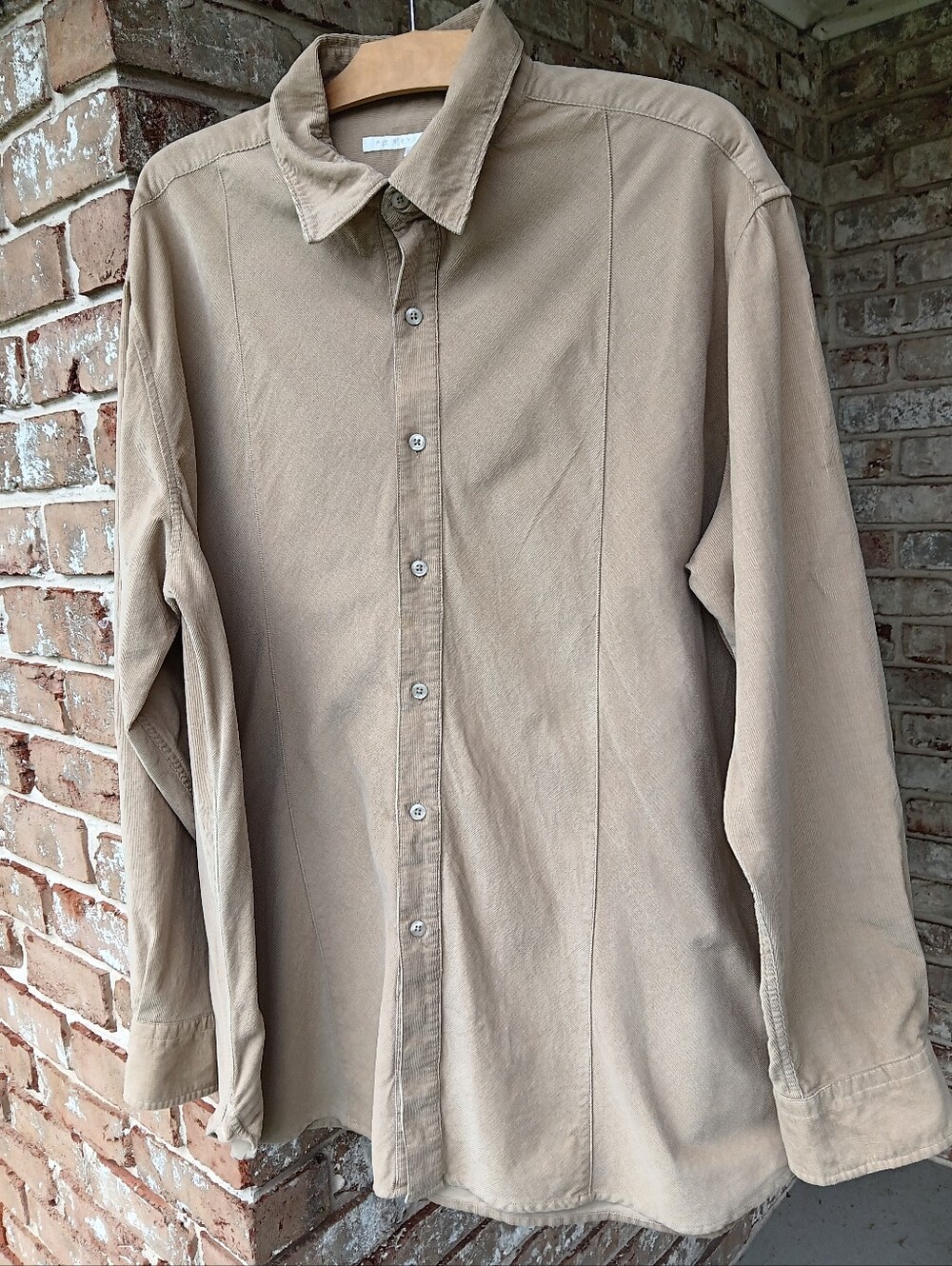Perry Ellis Cotton Corduroy Casual Button-Down Shirt
